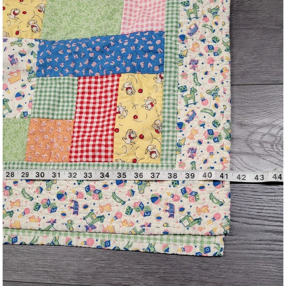 Patchwork Baby Blanket Quilt Multi-color Approximately 50 x 41 inches
